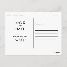 schlichtes elegantes Non-Foto Save the Date Postka Postkarte