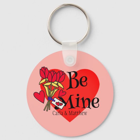 schlichtes, elegantes rosa Valentin, süß für den C Schlüsselanhänger (Vorderseite)