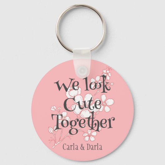 schlichtes, elegantes rosa Valentine, Sweet for Fr Schlüsselanhänger (Vorderseite)