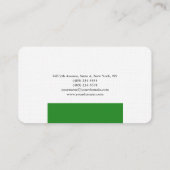 Schlichtes, elegantes Waldgrün Minimalistisch mode Visitenkarte (Rückseite)