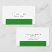 Schlichtes, elegantes Waldgrün Minimalistisch mode Visitenkarte (Vorne/Hinten)
