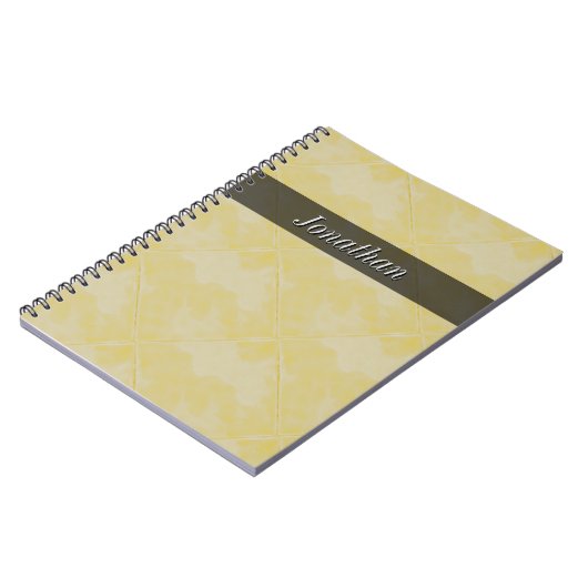 Schlichtes Fliesen-Keramik-Oberflächen-Gelb Notizblock (Linke Seite)