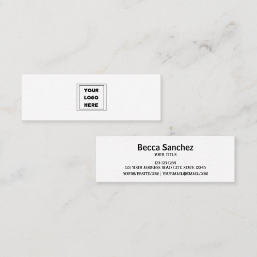 Schlichtes generisches Logo - Modernes Minimum Mini Visitenkarte (Vorne/Hinten)