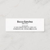 Schlichtes generisches Logo - Modernes Minimum Mini Visitenkarte (Rückseite)