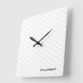Schlichtes, grau-modernes Monogramm-Muster Quadratische Wanduhr (Winkel)