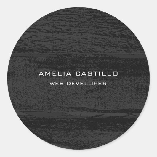 Schlichtes Graues Holzdesign Minimalistisch modern Runder Aufkleber (Vorderseite)