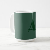 Schlichtes grünes Retro-Zeichen für die benutzerde Kaffeetasse (Vorderseite Links)