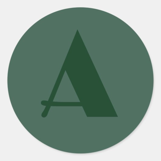 Schlichtes grünes Retro-Zeichen für die benutzerde Runder Aufkleber (Vorderseite)