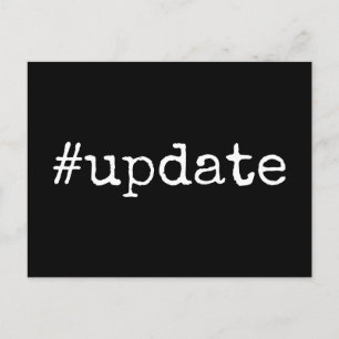 Schlichtes Hashtag Update Zurückgestellt Hochzeit  Postkarte