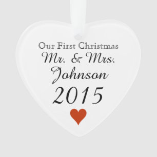 Schlichtes Herz-1. Weihnachtsherr u. Frau Newlywed Ornament