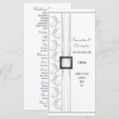 Schlichtes Hochzeitsprogramm in Grau und Weiß Programm (Vorne/Hinten)