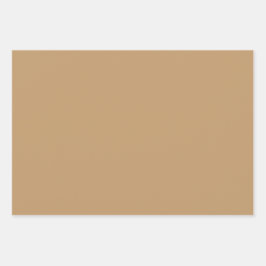 Schlichtes Holz Kastanien Barke Tan Shades 3 Tones Geschenkpapier Set