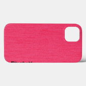 Schlichtes Hot-Pink mit Holzkörner-Monogramm Case-Mate iPhone Hülle (Rückseite (Horizontal))