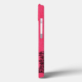 Schlichtes Hot-Pink mit Holzkörner-Monogramm Case-Mate iPhone Hülle (Rückseite / Links)
