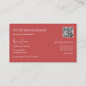 Schlichtes Indianerrot mit Monogram QR-Code und Ju Visitenkarte (Rückseite)