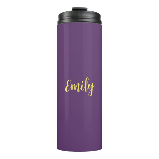 Schlichtes Indiz & Gelb Modernes Minimalistisch Thermosbecher (Vorderseite)