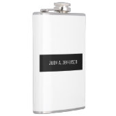 Schlichtes klassisches Minimalistisches Schwarz-We Flachmann (Rechts)