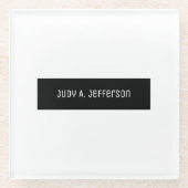 Schlichtes klassisches Minimalistisches Schwarz-We Glasuntersetzer (Vorderseite)