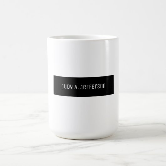 Schlichtes klassisches Minimalistisches Schwarz-We Kaffeetasse (Mittel)