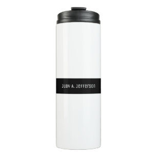 Schlichtes klassisches Minimalistisches Schwarz-We Thermosbecher