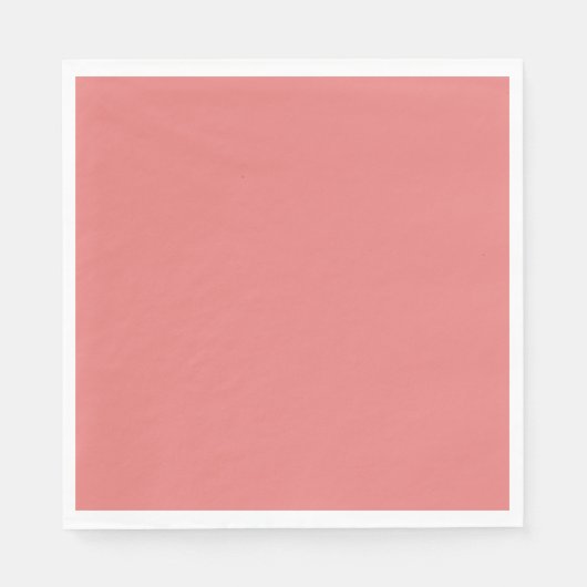 Schlichtes Korallenrosa Serviette (Vorderseite)