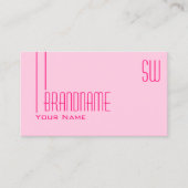 Schlichtes Light Baby Pink mit Monogramm Beruflich Visitenkarte (Vorderseite)