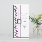 Schlichtes lila-weißes Kirchenhochzeitprogramm Programm (Stehend Vorderseite)