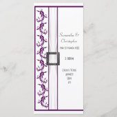 Schlichtes lila-weißes Kirchenhochzeitprogramm Programm (Vorderseite)