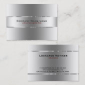Schlichtes metallisches Silber-Design aus rostfrei Visitenkarte (Vorne/Hinten)
