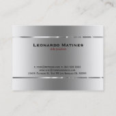 Schlichtes metallisches Silber-Design aus rostfrei Visitenkarte (Rückseite)