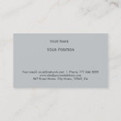 Schlichtes metallisches Silber-Design aus rostfrei Visitenkarte (Rückseite)
