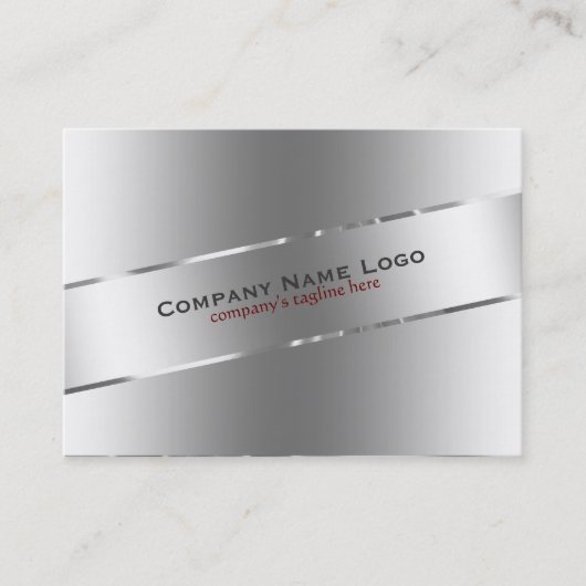 Schlichtes metallisches Silber-Design aus rostfrei Visitenkarte (Vorderseite)