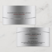 Schlichtes metallisches Silberdesign Edelstahl 2 Visitenkarte (Vorne/Hinten)
