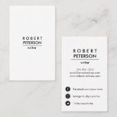 Schlichtes Minimal Social Media-Symbol Visitenkarte (Vorne/Hinten)