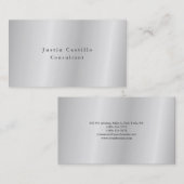 Schlichtes Minimalistisches Design Silver Grau Visitenkarte (Vorne/Hinten)