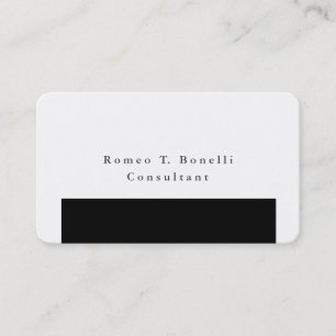 Schlichtes Minimalistisches Schwarz-Weiß-Design Visitenkarte