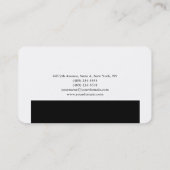Schlichtes Minimalistisches Schwarz-Weiß-Design Visitenkarte (Rückseite)