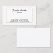 Schlichtes modernes berufliches weißes einfaches visitenkarte (Vorne/Hinten)