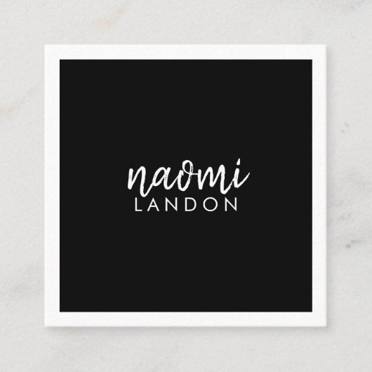 Schlichtes, modernes Quadrat mit minimalistischem Quadratische Visitenkarte (Vorderseite)