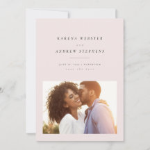Schlichtes modernes, rosa Foto Save the Date