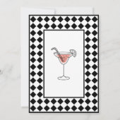 Schlichtes, modernes Schwarz-weißes Brautparty Einladung (Rückseite)