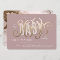 Schlichtes, modernes weißes PINK Text Baby Dusche