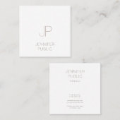 Schlichtes Monogramm Elegantes modernes Berufliche Quadratische Visitenkarte (Vorne/Hinten)