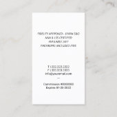 Schlichtes Notardidensignierungs-Agent Feather Qui Visitenkarte (Rückseite)