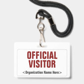 Schlichtes "OFFIZIELLER BESUCHER" Abzeichen Ausweis (Vorderseite mit Lanyard)
