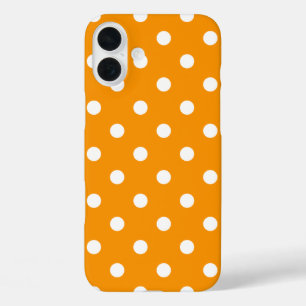Schlichtes Orange mit Polka-Punkten iPhone 16 Plus Hülle