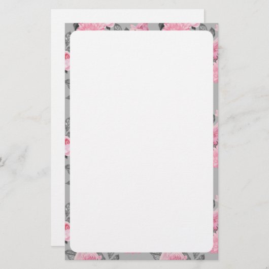 Schlichtes Papier mit Blumenrahmen (Vorne/Hinten)