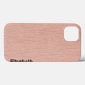 Schlichtes Pastellrosa mit Holzkörnmonogramm Case-Mate iPhone Hülle (Rückseite (Horizontal))