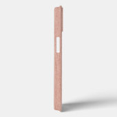 Schlichtes Pastellrosa mit Holzkörnmonogramm Case-Mate iPhone Hülle (Rückseite / Rechts)