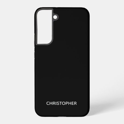 Schlichtes Personalisiertes Schwarz Samsung Galaxy Hülle (Rückseite)